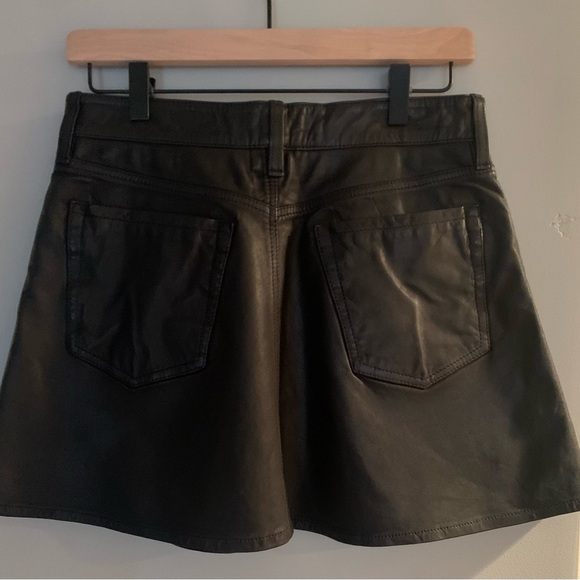 Denim & Supply Ralph Lauren Black Leather Mini Skirt - Picture 3 of 5